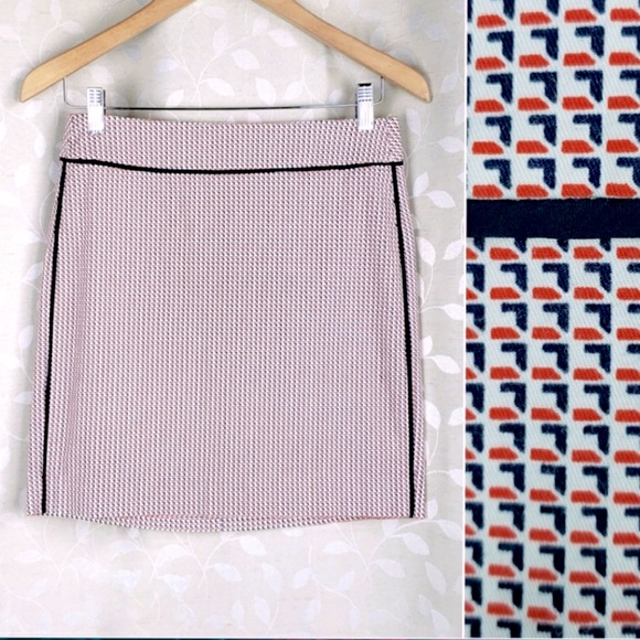 Ann Taylor Mini Micro Career to Cocktail Mid Waist Geometric Print Skirt… - Picture 2 of 12
